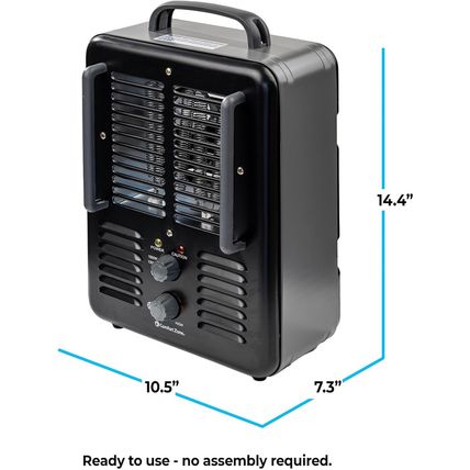 Comfort Zone Electric Portable Milkhouse Style Utility Space Heater with Adjusta