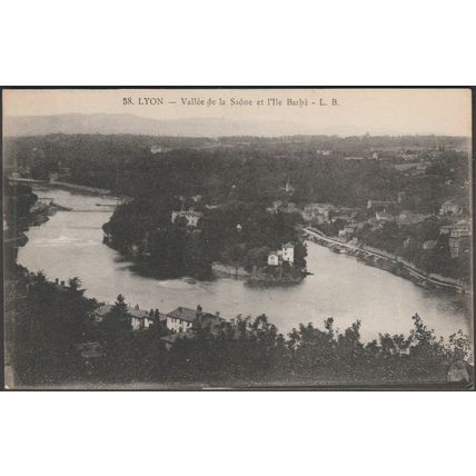 Vallée de la Saône et l'Ile Barbé, Lyon, c.1920 - LB CPA