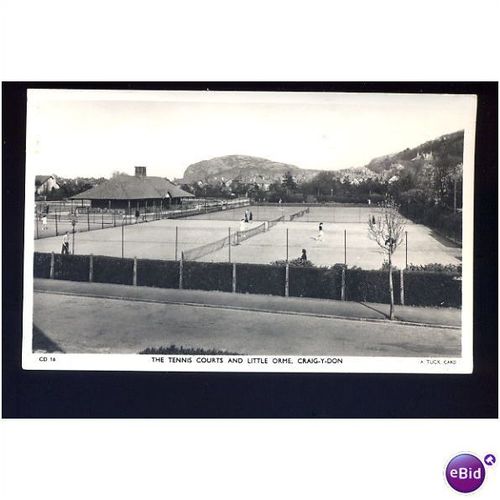 Wales CRAIG-Y-DON Tennis Courts Postcard by Tuck (CD 16)