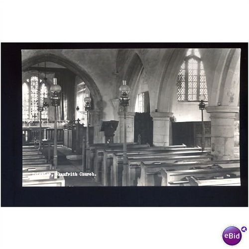 Wales SKENFRITH Church Interior Postcard by Wilson