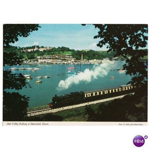 Railway Postcard GWR 45xx DARTMOUTH Kingswear 2-6-2T Loco Devon Estuary