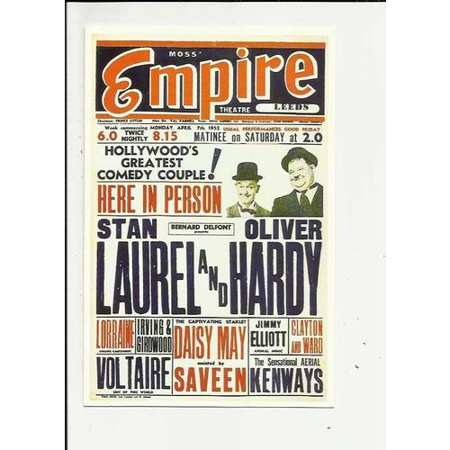 LAUREL & HARDY Leeds Empire Theatre Poster Art Postcard by Badger (L.11)
