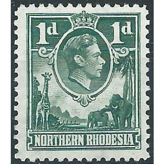 Northern Rhodesia 1951 SG28 1d Green Mounted Mint....