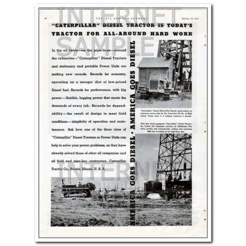 CATERPILLAR TRACTOR COMPANY 1934 diesel oil field tractors vintage ad