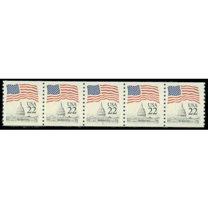 2115a 22c U.S. Flag Fine MNH PNC 5/5 P0331