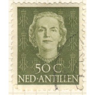 Netherlands Antilles 1950 - 50c green - Queen Juliana - used