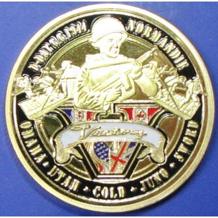 D-Day Normandy. Challenge Coin. 1.50". 76b.