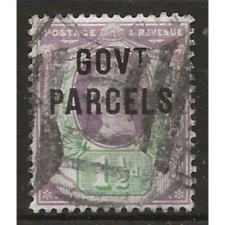 1887 O65 1 1/2d Dull Purple & Green Govt Parcels Official Good Used . .