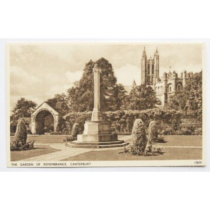 vintage postcard Garden of Remembrance, Canterbury