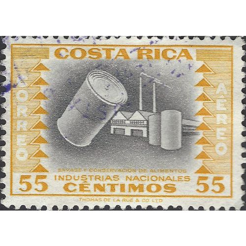 COSTA RICA, FoodProcessing Industry, yellow 1956, 55cent