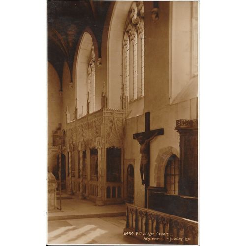 JUDGE'S PUBLISHED POSTCARD INTERIOR OF FITZALAN CHAPEL ARUNDEL SUSSEX (1308)