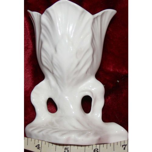 1950's Crown Staffordshire White Porcelain Tulip Bud Vase