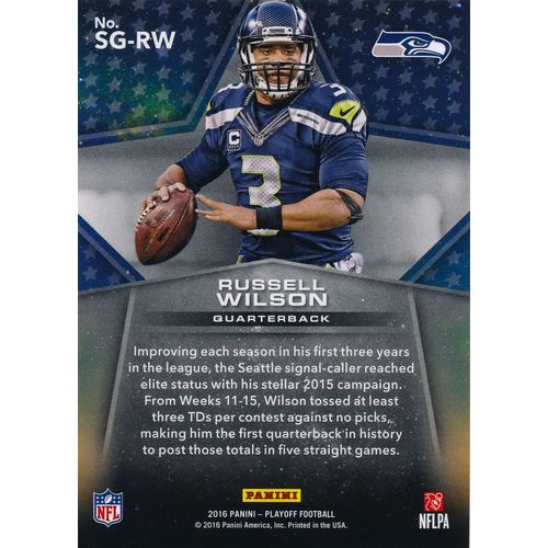 2016 Panini Playoff Football Star Gazing SG-RW Russell Wilson Seattle Seahawks