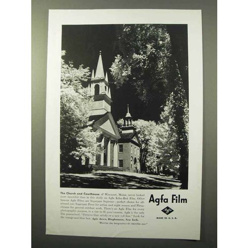 1941 Agfa Film Ad - The Church and Courthouse