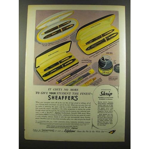 1940 Sheaffer's Pens Ad - Give Your Student the Finest