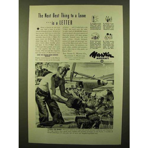 1945 Martin Aircraft Ad - Next Best to Leave is Letter