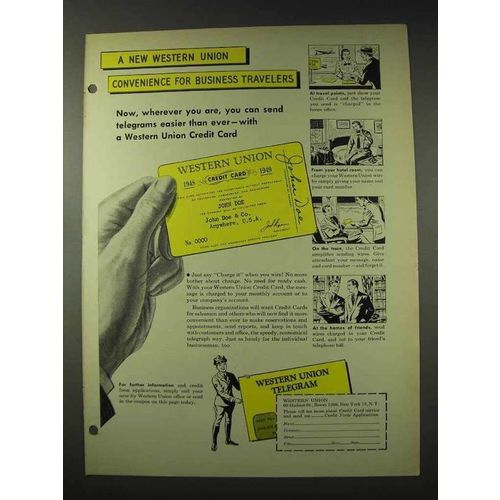 1948 Western Union Telegram Credit Card Ad