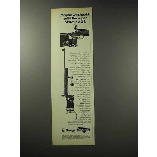 1969 Savage Anschutz 1413 Super Match 54 Rifle Ad