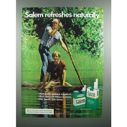 1974 Salem Cigarette Ad - Refreshes Naturally