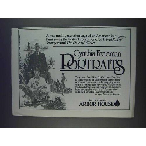 1980 Arbor House Portraits Novel Ad - Cynthia Freeman