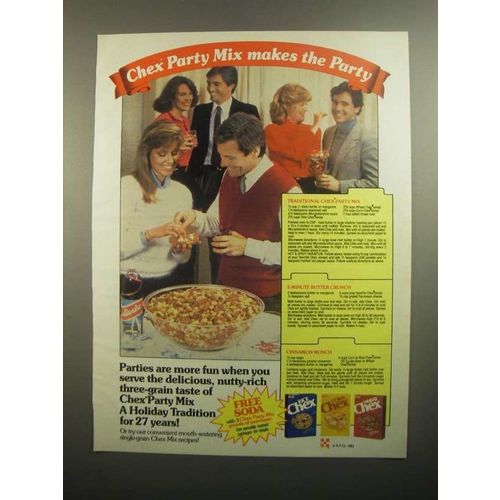 1984 Ralston Chex Cereal Ad - Party Mix Makes the Party
