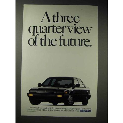 1987 Honda Accord LXi 4-door Sedan Car Ad - Future