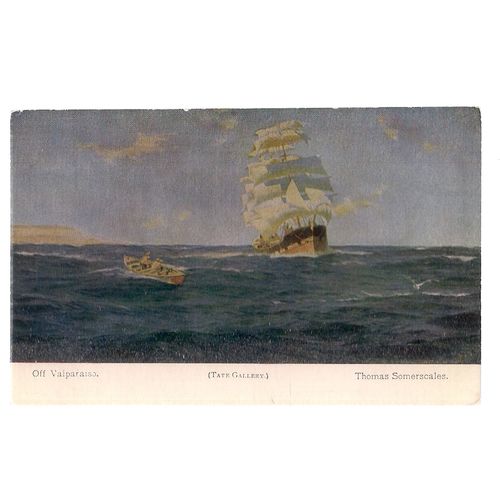 OFF VALPARAISO painted by Thomas Somerscales unused vint postcard Tate gallery =