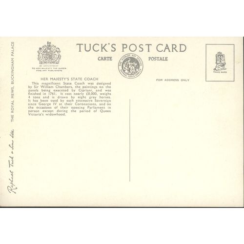 Vintage Tuck's PC - Her Majesty's State Coach