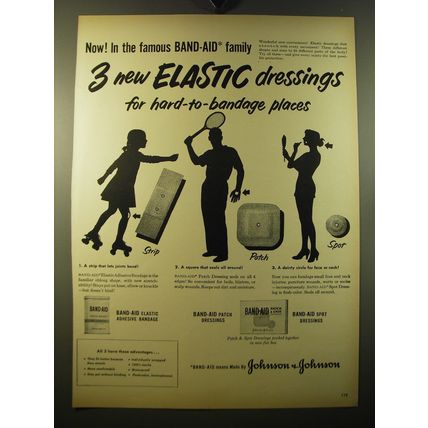 1950 Johnson & Johnson Band-Aid Ad - Now! In the famous band-aid family