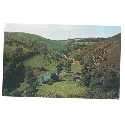 MONSAL DALE, DERBYSHIRE used vintage postcard by Plastichrom 1965 pm =