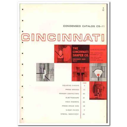 Cincinnati Shaper Company 1965 vintage industrial catalog machines