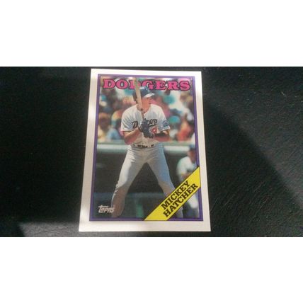 1988 Topps Card # 607 Mickey Hatcher Excellent-Mint (6) Los Angeles Dodgers