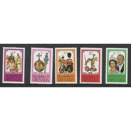 GRENADA 1977 ROYAL VISIT SG894 / 898 SET 5 VALS M MINT