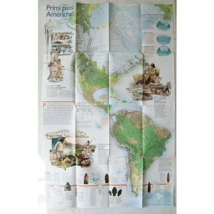 2003 National Geographic map Primi passi neele Americhe, text in Italian