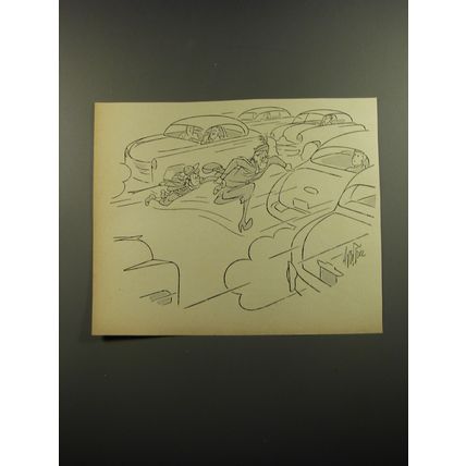 1952 Cartoon by George Price - Crossing the Street