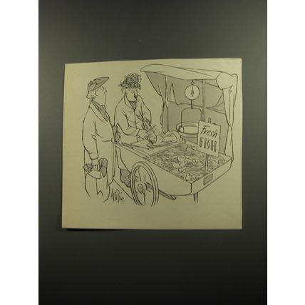 1952 Cartoon by George Price - Fresh Fish