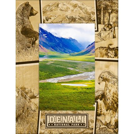 Denali National Park Alaska Laser Engraved Wood Picture Frame Portrait (4 x 6)