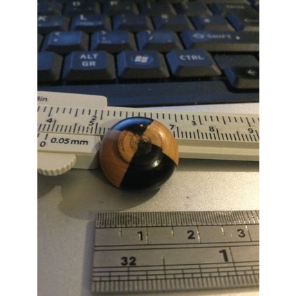 2 Coloured Hand Turned Wooden Bowl 1:12th Dolls House Miniature