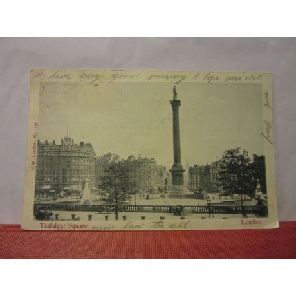 TRAFALGAR SQUARE, London. used antique postcard 1902 pm #