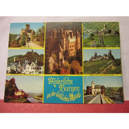 MULTIVIEW, BURGEN AN DER LIEBLICHEN MOSEL, GERMANY used postcard 1981 pm /