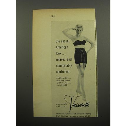 1955 Vassarette Lingerie Ad - The casual American look
