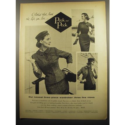 1955 Peck and Peck Suit and dress Advertisement - photos by Don Honeyman