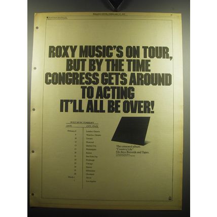 1975 Roxy Music Country Life Album Advertisement