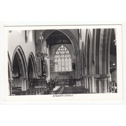 Aysgarth Church Interior Wensleydale Postcard RP Yorkshire