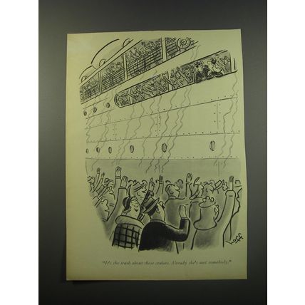 1956 Cartoon by Syd Hoff - It's the truth about these cruises.