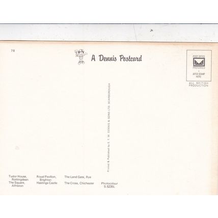 Historic Sussex Multiviiew Postcard used VGC