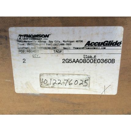 NEW THOMSON 2G5AA0800E0360B ACCU-GLIDE LINEAR RAIL & 2 BEARING BLOCKS,DF