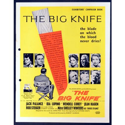 BIG KNIFE 1955 Jack Palance, Ida Lupino, Shelley Winters UK CAMPAIGN BOOK