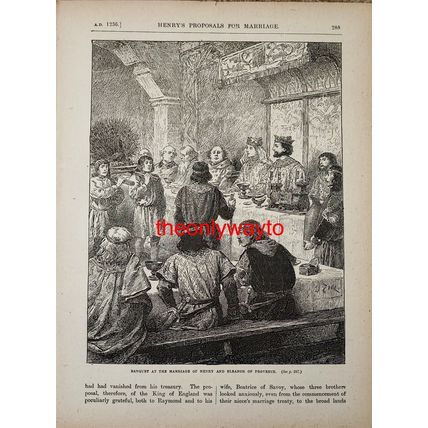 Banquet, King Henry III & Eleanor Of Provence, Book Illustration (Print), c1895