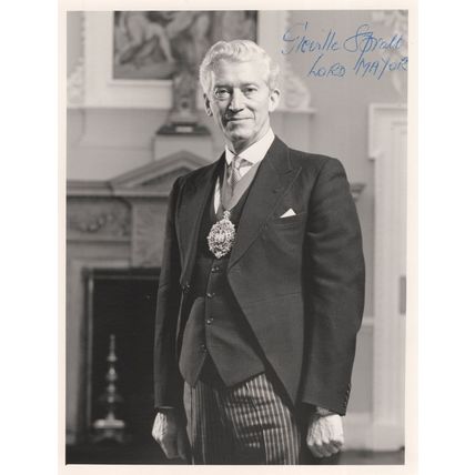 Greville Spratt Underwriter 1980s London Mayor Large Hand Signed Photo